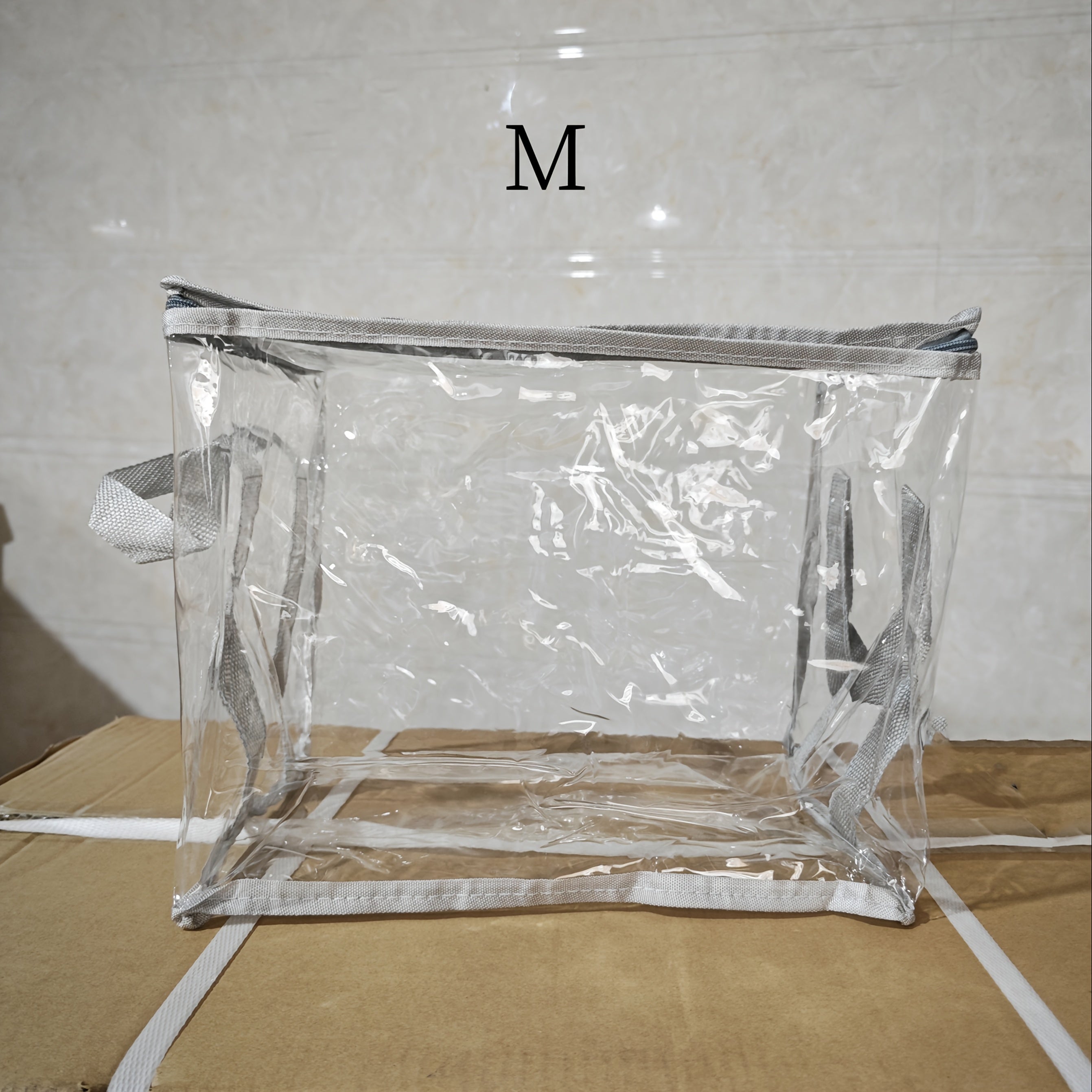 Bolsa de almacenamiento transparente y minimalista para juguetes con cierre de cremallera - ideal para guarderías, salas, dormitorios y habitaciones ordenadas | Caja portátil para guardar juguetes