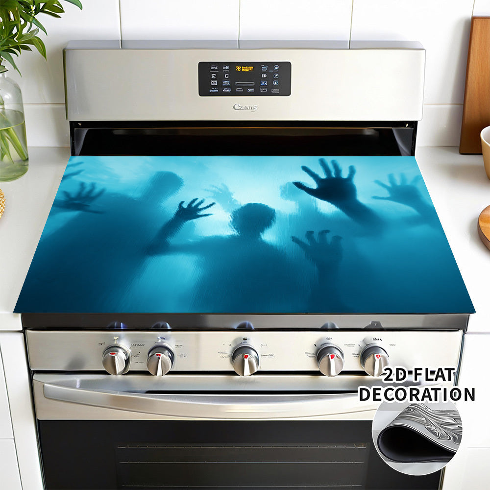 1pc Alfombrilla para Electrodomésticos Grandes - Protector de Encimera Antideslizante y Antiarañazos con Diseño de Manos Fantasmales, Tapete Extra Largo para Horno, Lavadora o Secadora (72.01x51.99 cm) - Fácil de Limpiar, Decoración Perfecta para Hallowe