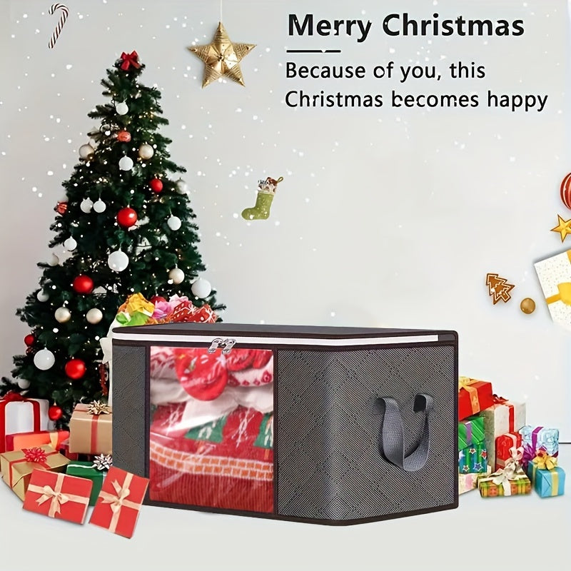 Caja de almacenamiento de ropa de gran capacidad, organizador de ropa plegable de 6/1 con cremallera y tapa, bolsa de almacenamiento de saco de dormir para camping, caja de organización de armario, mango duradero, tejido grueso, adecuado para ropa de cam