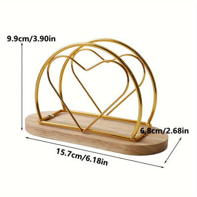 1 pieza de Soporte de servilletas de hierro fundido elegante, Dispensador de servilletas metálico autosoportante, Accesorio decorativo de mesa para restaurante, hotel y cafetería