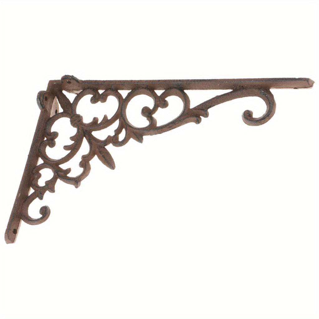 Soportes de esquina de hierro fundido vintage - 238x150x35mm - Portarretros decorativos para decoración de hogar elegante, decoración de estanterías | Diseño de tracería elegante | Detalles intrincados, decoraciones de estanterías