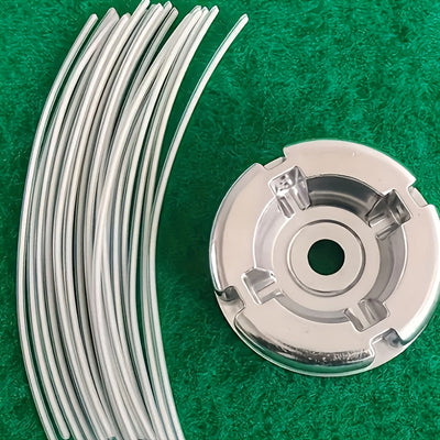 Conjunto de 21 piezas con 1 cabezal de corte de aluminio y 20 cables de acero de repuesto, incluyendo cubierta protectora profesional de aleación de aluminio y cabeza de hierba con cuerda de acero, muy adecuado para uso en jardinería