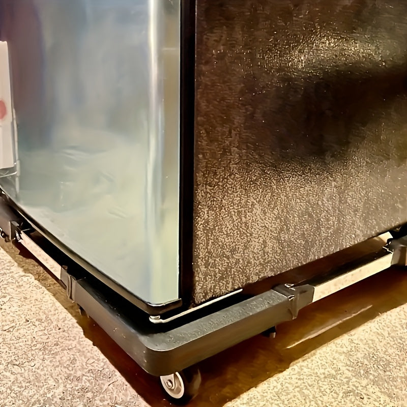 Mueble electrodomésticos de acero inoxidable con 4 ruedas giratorias bloqueables, base expandible y ajustable para mover fácilmente refrigeradores, lavadoras y más