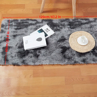 1pc Alfombra de Área Shaggy de Lujo - Suave, Antideslizante, Lavable, Decoración para el Hogar para Dormitorio y Sala de Estar, Negro Gris, Diseño Acogedor e Invitador con Detalles de Animales de Peluche