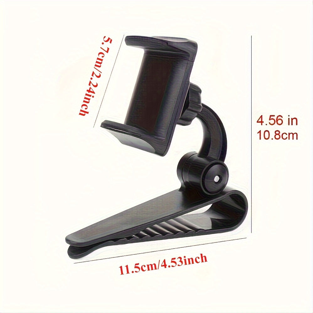 Soporte Universal para Teléfono de Coche - Soporte Giratorio de 360° en la Visera Solar para una Conducción Segura - Ajuste Seguro para Todos los Smartphone, Compatibilidad Universal