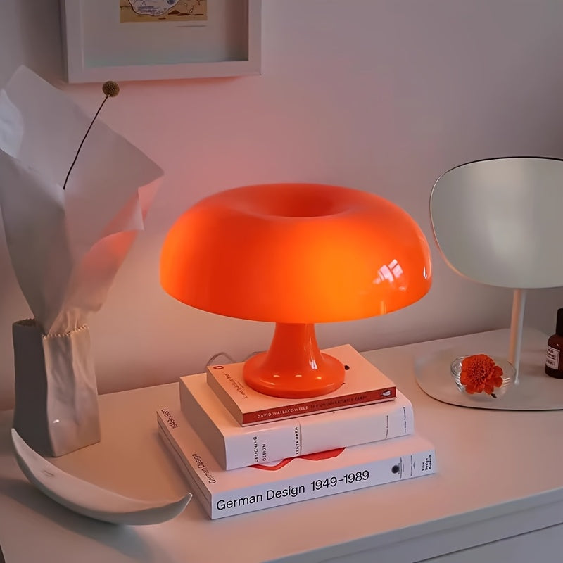 Linterna de Escritorio Moderna en Forma de Tambor & Luz Nocturna - Lámpara de Mesita con Brillo Ajustable Alimentada por USB y Detalles Metálicos Pulidos, Diseño de Plástico de Color Sólido para Dormitorio, Estudio, Sala de Estar - Decoración Romántica A