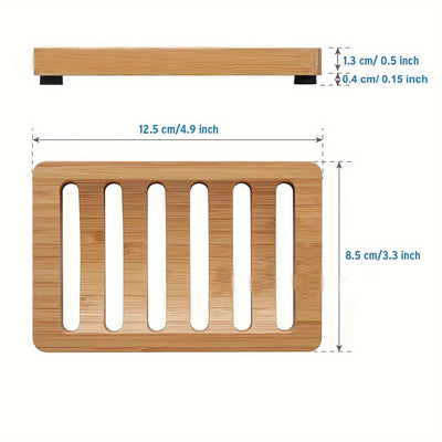 1 charola de bambú creativa para jabón, caja escurridora para almacenamiento y organización en el baño