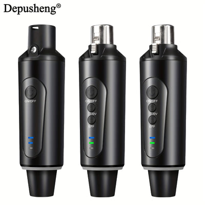 Sistema de Micrófono Inalámbrico DEPUSHENG, Transmisor y Receptor XLR Inalámbricos para Micrófono Dinámico, Mezclador de Audio, Sistema de PA