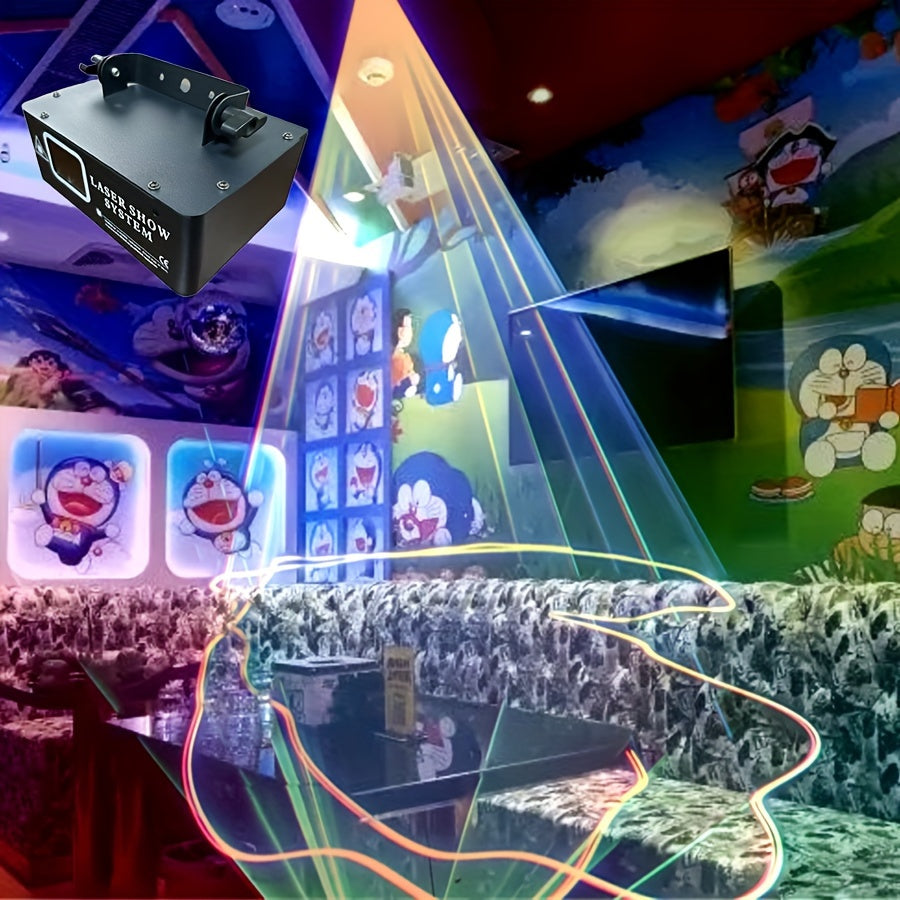 Ybeiyuan Stage DJ Luz de fiesta, 1PC DMX512 Controlador Proyector, Acabado barnizado, Sistema de espectáculo de haz de animación navideña, Funciona con fuente de alimentación, Enchufe de EE. UU., 110 V/220 V, para karaoke disco bar boda club nocturno