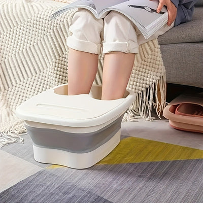 Bañera Plegable para Piezas de Baño | Diseño Bicolor con Porta Teléfono | Libre de Formaldehído y Sin Pilas | Portátil y Compacta para Experiencias de SPA en Casa | Ideal para Relajación y Cuidado de Uñas