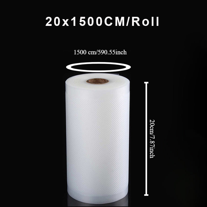 Rollo de Bolsas para Sellador al Vacío para Máquina de Envasado al Vacío Sous Vide, Bolsas de Almacenamiento de Alimentos al Vacío de 1500cm de Largo