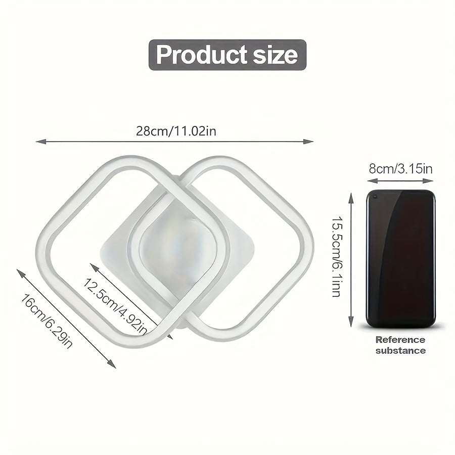 Lámpara de techo moderna blanca cuadrada con patrones geométricos - Iluminación ajustable, semi-inclinada para cocina, pasillo, balcón, escaleras y dormitorio, diseño cercano al techo, acabado metálico, cableado duro, 110V-240V, luces de techo para vivie