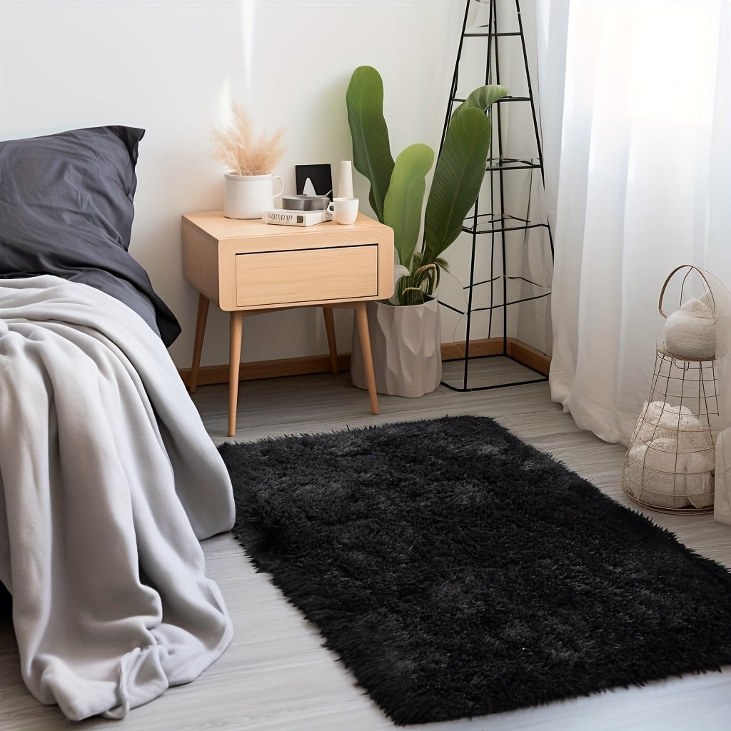 Alfombra rectangular de peluche de One Piece, suave y esponjosa, color sólido, antideslizante, lavable, perfecta para sala, sofá, dormitorio, decoración del hogar, fácil de limpiar