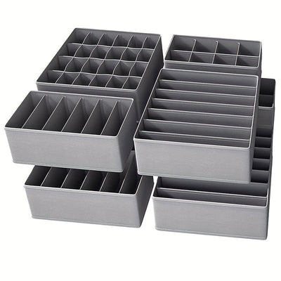 8piezas Set, Organizador de Ropa Interior de Tela Clásica, Cestas de Almacenamiento de Tela No Tejida Plegables para Calcetines, Ropa Interior, Cajones, Organización del Hogar y la Cocina, Contenedores de Almacenamiento para Organización del Hogar, Cesta
