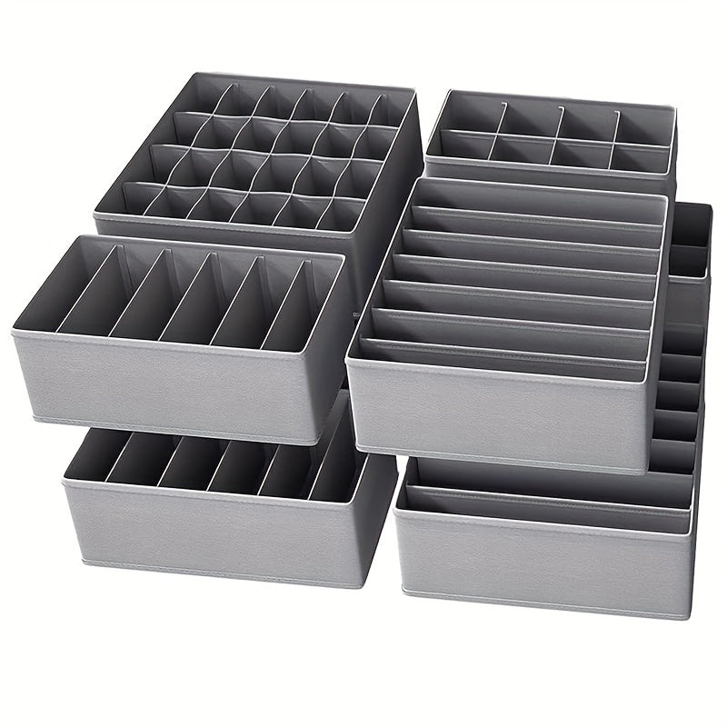 8piezas Set, Organizador de Ropa Interior de Tela Clásica, Cestas de Almacenamiento de Tela No Tejida Plegables para Calcetines, Ropa Interior, Cajones, Organización del Hogar y la Cocina, Contenedores de Almacenamiento para Organización del Hogar, Cesta