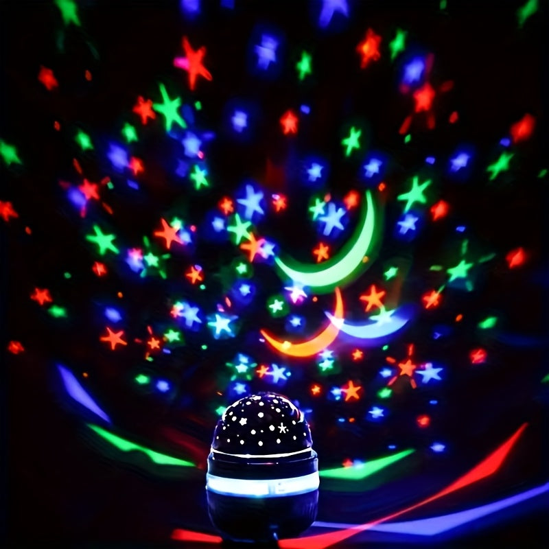 Proyector de Luz Nocturna Cielo Estrellado - Alimentación USB, rotación automática para dormitorios, salas de juegos, cine en casa y decoración de techos - ideal para Navidad, Halloween, bodas y camping, decoración navideña