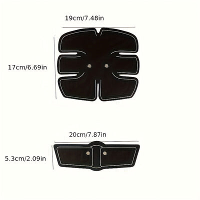 1 entrenador abdominal + 1 ejercitador de brazos + 2 removedores de grasa - Funciona con baterías, parches de masaje de silicón para ejercicio en casa y tonificación muscular, enfocado en todo el cuerpo, sin aroma, ideal para uso familiar, dispositivo de
