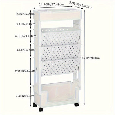 Organizador de Escritorio Versátil con Ruedas - Estantería Lateral Desmontable y Almacenamiento de Archivos, Ideal para la Oficina, la Escuela y la Organización del Hogar