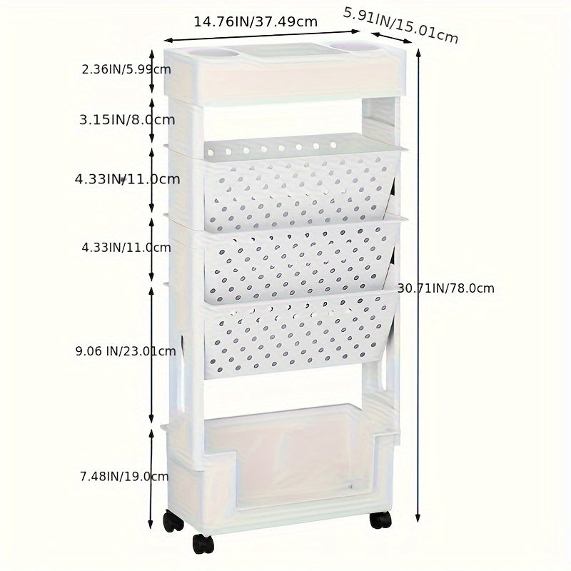 Organizador de Escritorio Versátil con Ruedas - Estantería Lateral Desmontable y Almacenamiento de Archivos, Ideal para la Oficina, la Escuela y la Organización del Hogar