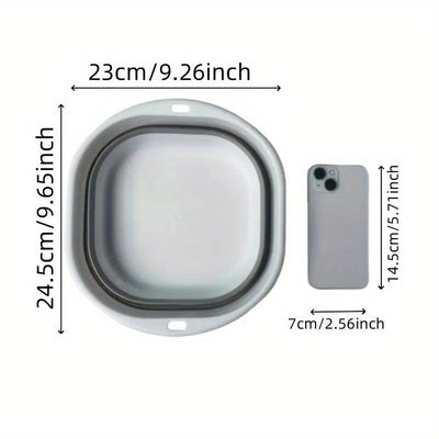 Fregadero plegable, ahorrador de espacio, resistente al plástico, lavabo plegable portátil, adecuado para el hogar, dormitorio, camping, estilo moderno, forma ovalada, uso versátil.