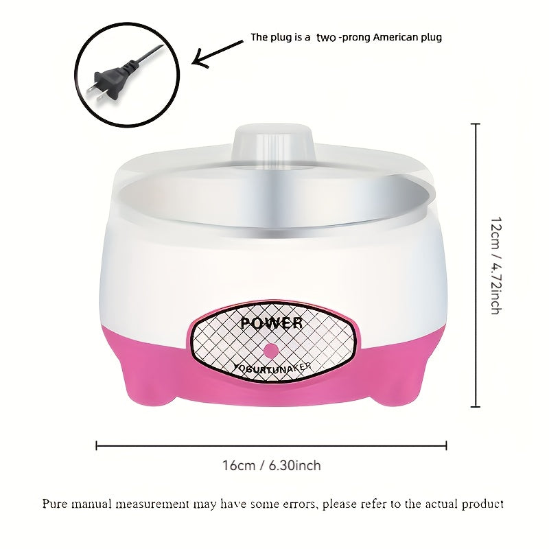 Fabricante de yogur compacto DLY con olla interior de acero inoxidable - Sin batería, enchufe estándar de EE. UU., Ideal para yogur casero y natto, 110V, capacidad de 1,5L, máquina para hacer yogur | Electrodoméstico compacto de cocina | Olla de acero in