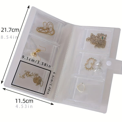 Libro de Almacenamiento de Joyería en Capas, Bolsa Organizadora de PVC para Joyas, Estuche Multifuncional con Gran Capacidad Transparente para Pendientes y Anillos, Soporte Antioxidante para Collares, Cajas de Joyería