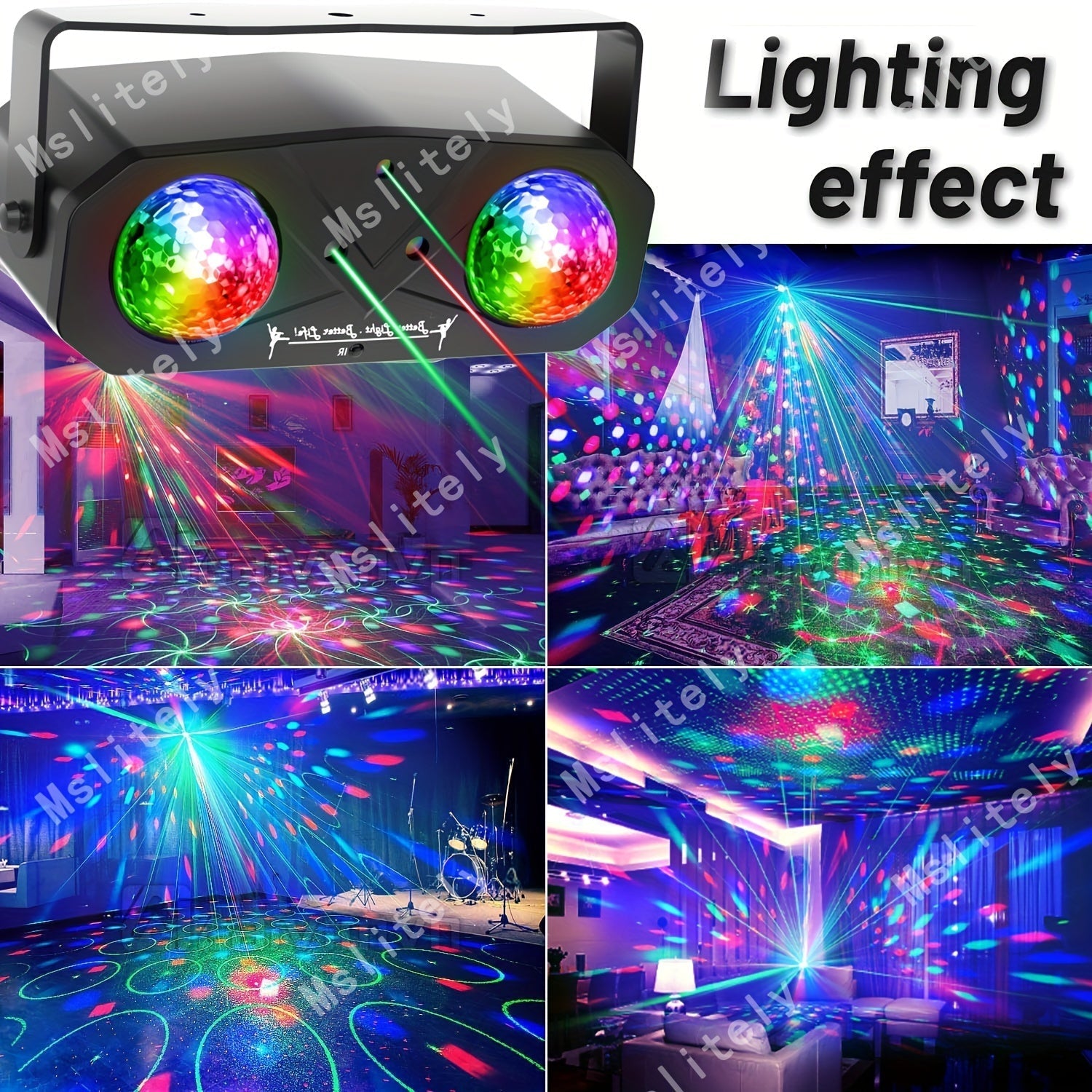 Doble bola de luz de escenario de discoteca mágica