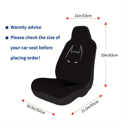 2 Piezas de Fundas para Asientos Warner Bros. Batman | Accesorios Divertidos y Cartoon | Protectores Universales para Asientos Delanteros en Sedanes, Pickups y SUVs | Armadura Elástica Duradera