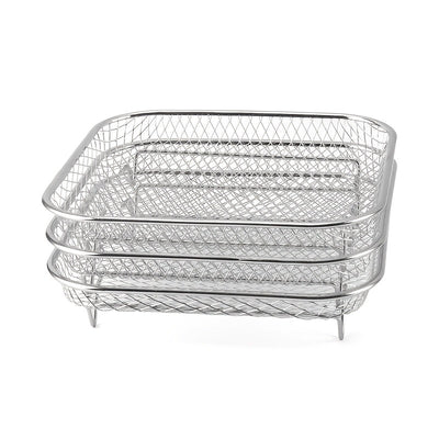 Red de Parrilla de Acero Inoxidable con Pies, Cesta de Parrilla para Freidora de Aire y Horno, Accesorios para Hornear y Secar, Drenaje de Parrilla