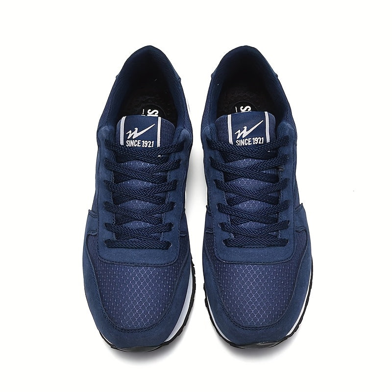 Zapatillas de Running Unisex LEIJOP Transpirables - Azul Marino y Blanco, Zapatos Deportivos Bajos con Suela MD, Ligeros para Gimnasio, Entrenamiento o Uso Casual, Diseño Moderno y Forro Cómodo