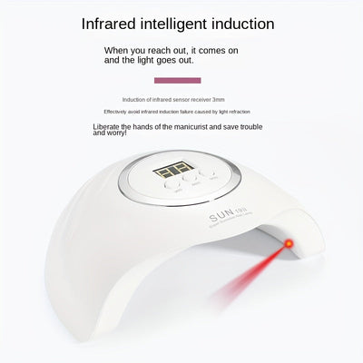 Lámpara de uñas LED de 48W para uñas de gel - 3 ajustes de temporizador, sensor automático y control de botón, alimentada por USB, secadora de uñas profesional para salón y hogar con pantalla digital, blanca, secadora de uñas, equipo de salón, herramient