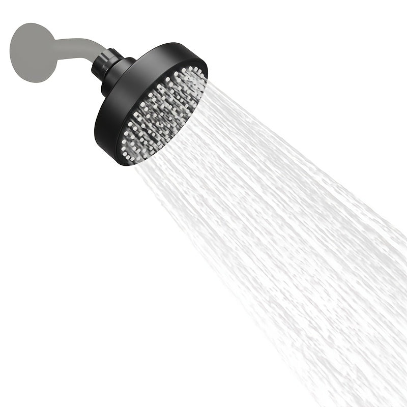 1 cabezal de ducha redondo para montar en la pared - Rociado tipo lluvia de alta presión, fácil instalación con boquillas de goma suave para evitar obstrucciones, suave con el cabello y color beige claro, accesorio esencial para el baño para una experien