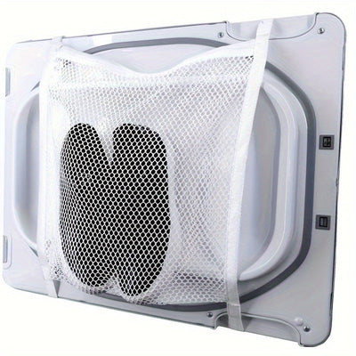 Bolsa para secadora, 1 unidad, con correas elásticas y cierre de cremallera, malla para lavar zapatos y ropa, diseño rectangular de poliéster resistente, compatible con secadoras estándar, evita deformaciones y mantiene la forma, funda protectora para se