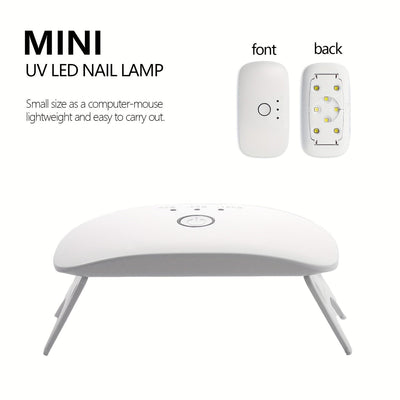 Lámpara LED portátil para uñas de gel - 12W de alta potencia, 8 cuentas, 3 temporizadores (60s_90s 150s), para curar arte de uñas de gel, belleza y cuidado personal, lámpara mini portátil, alimentada por USB, sin adaptador de alimentación incluido, lámpa