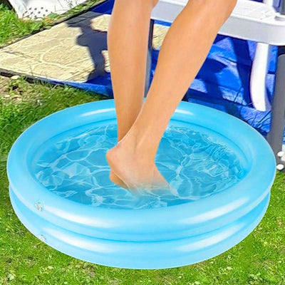 Popular Choice Bañera Inflable para Pies Azul - Duradera y Portátil, Ideal para Escaleras de Piscina, Uso Familiar al Aire Libre y Relajación, Diseño Minimalista, Sin Necesidad de Electricidad