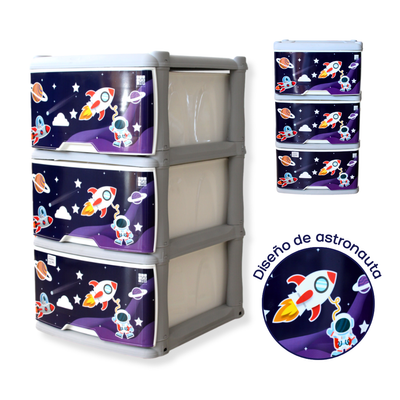 ORGANIZADOR DECORADO ASTRONAUTA X3 RIMO