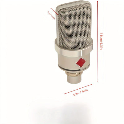 Micrófono de condensador de placa grande de 48V 102, adecuado para estudio, estudio de grabación profesional, estudio de canto con cable, micrófono de metal, micrófono para podcasting