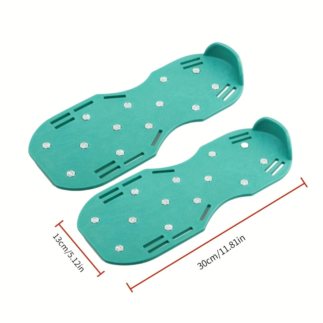 Par de Zapatos con Púas para Jardín - Aerador Manual de Suelo con Correas Ajustables, Clavos de Plástico/Metal Duraderos para el Cuidado del Césped y Trabajo en el Jardín - Herramienta para Aflojar la Tierra Uniformemente para Propietarios y Paisajistas