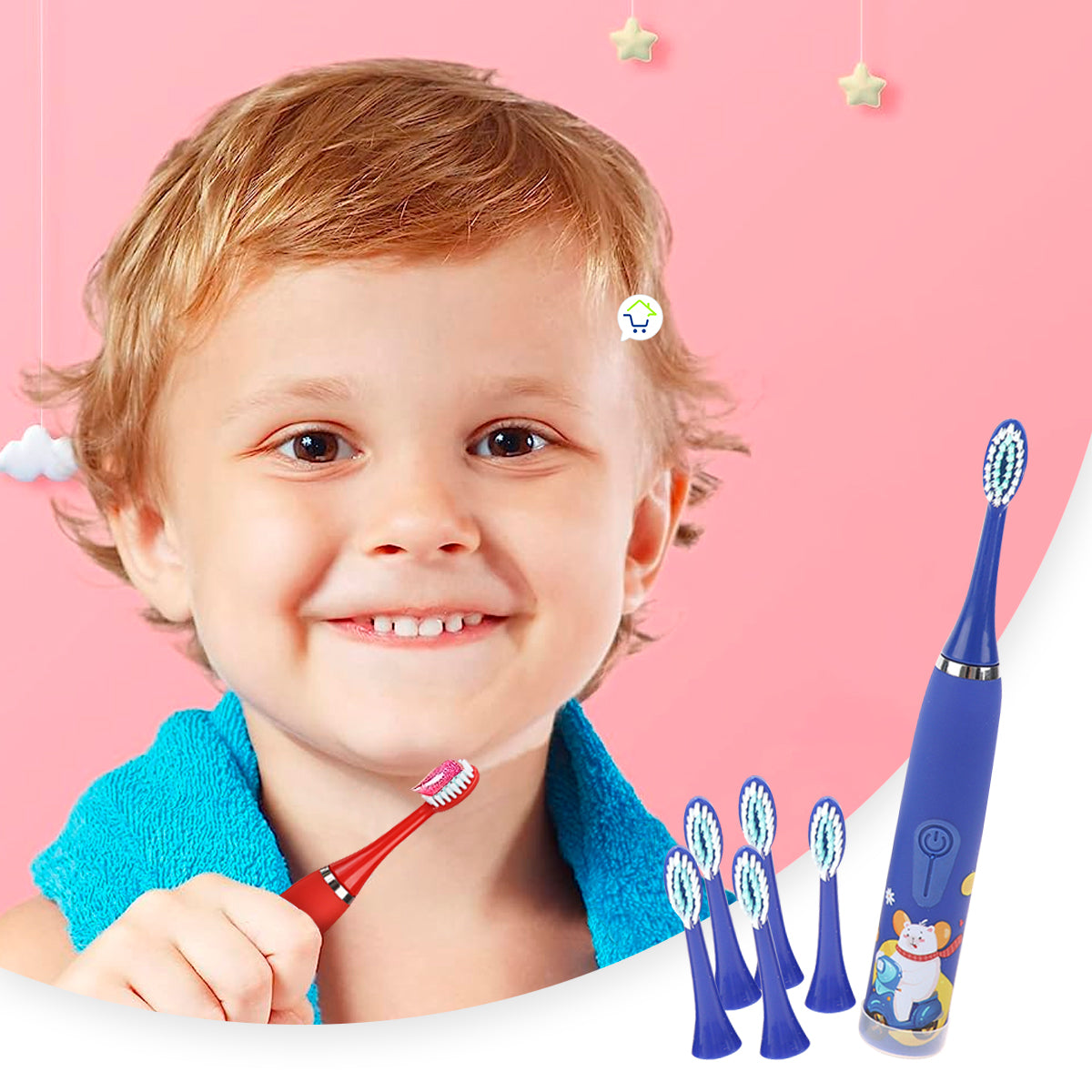 Cepillo De Dientes Eléctrico Infantil Recargable 6 Cabezales MA202389