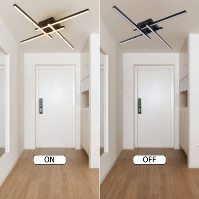 1 pza. Plafón LED Moderno de 20W, Araña de Techo Empotrada de Hierro Negro, Lámpara de Techo Regulable en Blanco Cálido para Dormitorio, Sala de Estar, Estudio, Accesorio de Iluminación para el Hogar