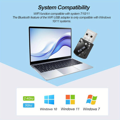 Conector de red inalámbrico AX900Mbps USB WiFi 6 con 5,4 - 2 en 1 transmisor de red inalámbrica de doble banda para PC, portátil y escritorio - Soporte WPA3, compatible con Windows 11/10/7, doble banda 2,4G/5G, no necesita batería, modo de alimentación U