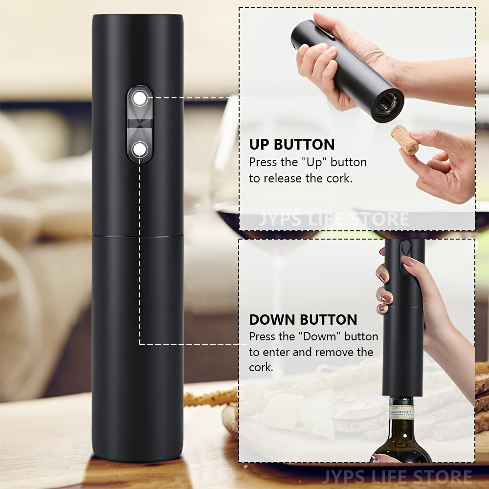 Juego de Abrebotellas Eléctrico Black Swan 5 en 1, Caja de Regalo para Accesorios de Vino, Juego Automático de Abrebotellas para el Hogar con Espiral y Vertedor al Vacío para Frescura
