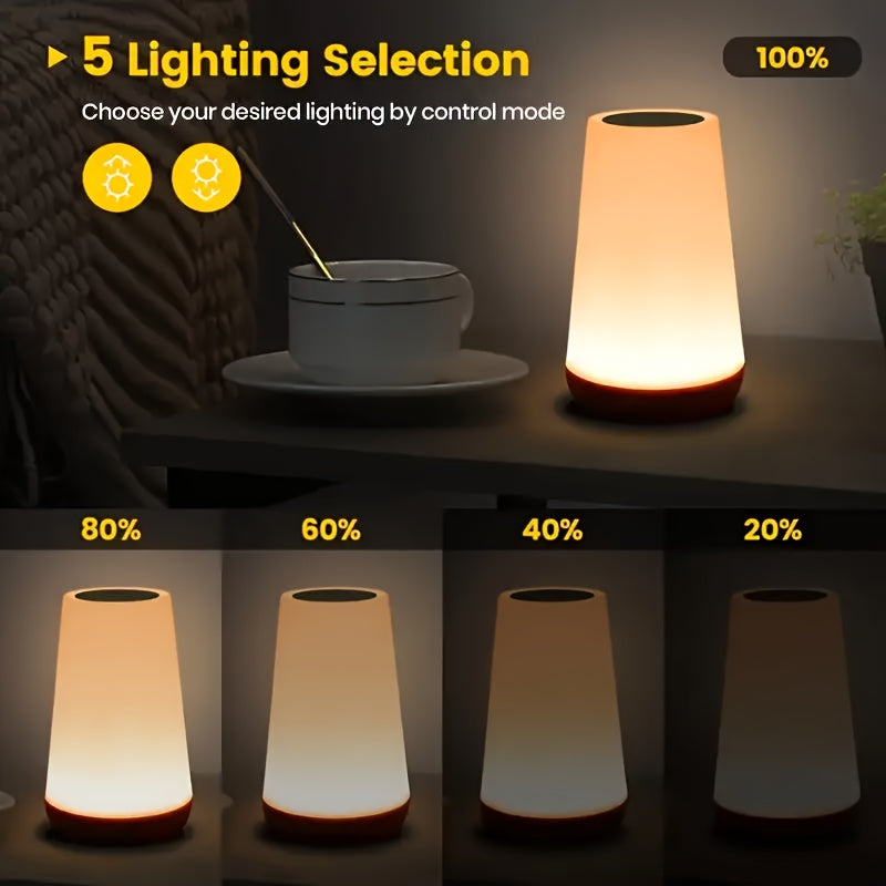 Una luz nocturna simple y nueva/13 colores RGB, lámpara táctil, lámpara de mesa con control remoto inteligente, lámpara portátil recargable y ajustable, luz LED, adecuada para dormitorio/ninera/sala de estar/campamento al aire libre/estudio, iluminación