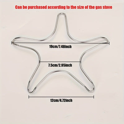 1 pieza, soporte de olla ajustable de acero inoxidable, estante de forma estrellada antideslizante para estufa de gas, soporte seguro para utensilios de cocina, se adapta a bases redondas puntiagudas y planas, accesorio de estufa para cocina, accesorio d