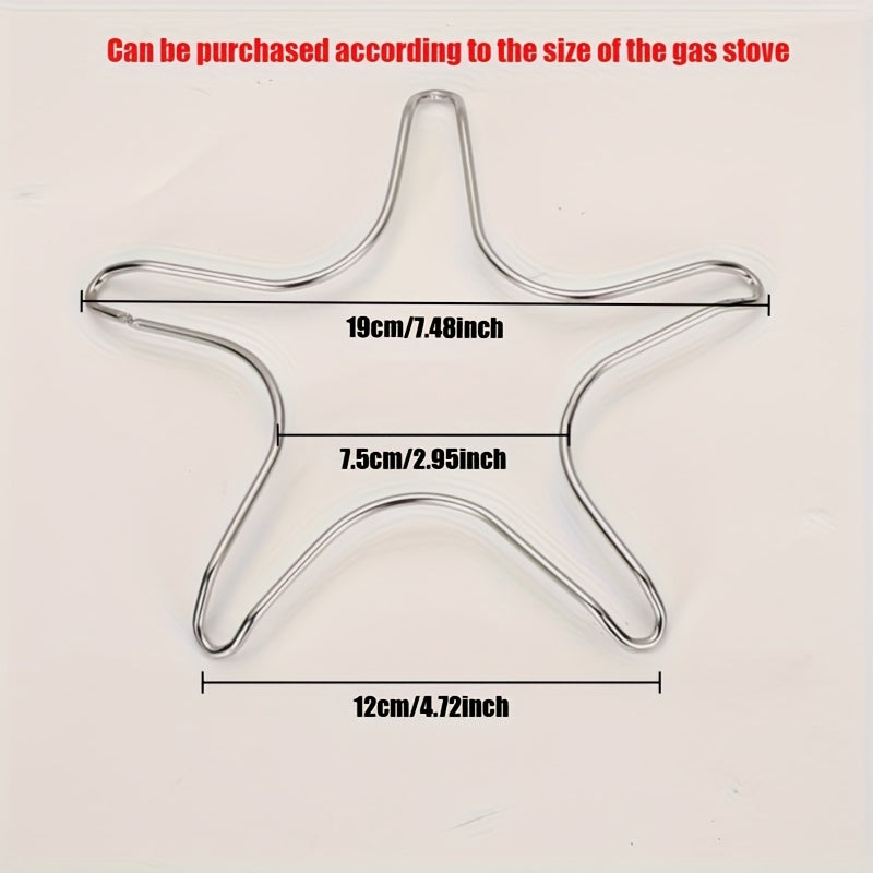 1 pieza, soporte de olla ajustable de acero inoxidable, estante de forma estrellada antideslizante para estufa de gas, soporte seguro para utensilios de cocina, se adapta a bases redondas puntiagudas y planas, accesorio de estufa para cocina, accesorio d