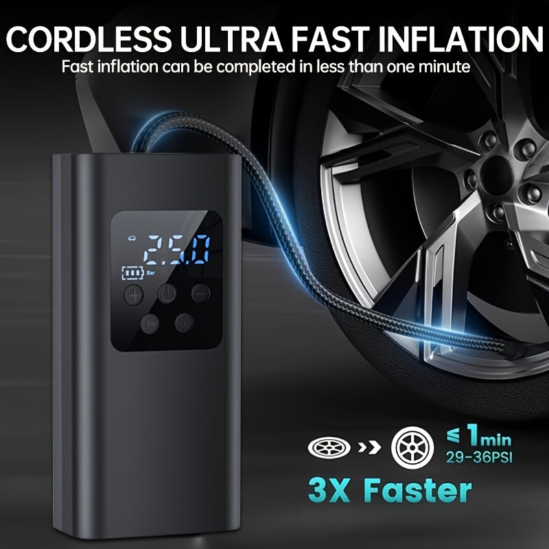 Compresor de aire digital portátil, inflador de llantas, ideal para autos, motocicletas y bicicletas
