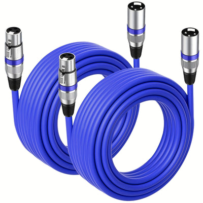 2 Paquetes de Cables XLR de 6.1 metros, Cable XLR Macho a Hembra de 3 Pines para Micrófonos, Mezcladores y Altavoces, Compatible con Microfónicos y Más