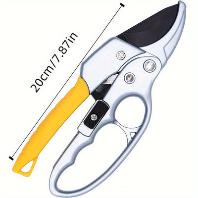 Tijeras de Podar de Jardín con Carraca Profesional de 20.32cm - Diseño de Yunque de 3 Etapas para 5 Veces Más Potencia de Corte, Ideales para Manos Débiles