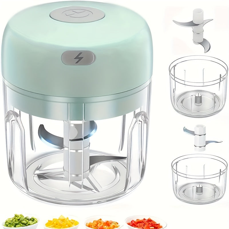 1 pza. 250ml Mini Picadora de Ajo Recargable, Duradera, Robusta, ¡Adecuada para triturar ajo, chile, cebolla, carne molida, nueces y más!