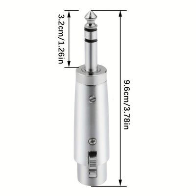 1pc JYFT 1/4 TRS Macho a Adaptador XLR Hembra, Compatible con Cable Ethernet Cat5e, Conector de Audio Estéreo Redondo, No Requiere Batería